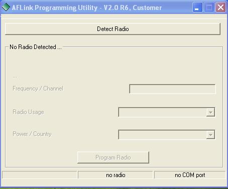 AF Link Programming Utility: Installation: The software package includes 2 files: AFLinkPgmUtil.exe AFLink Programming Utility User Manual The User Manual listed here above is this user manual.