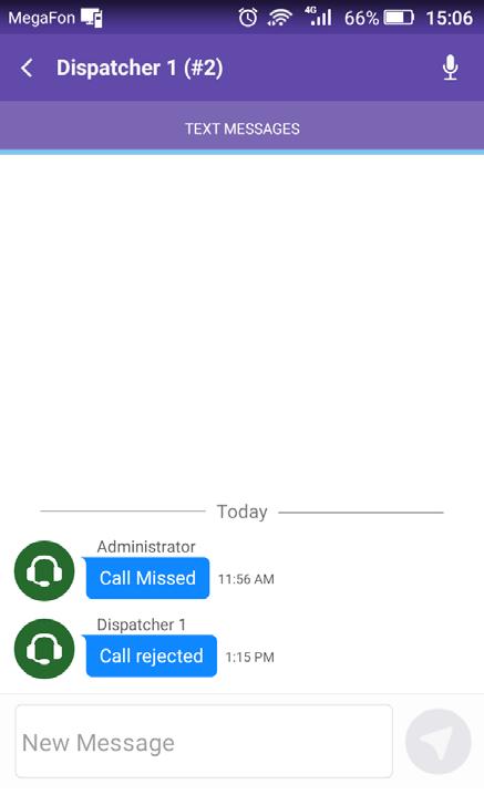 If your call is rejected, you get a sound notification. To read a note from the operator, tap the Text button on the operator s page. 7.