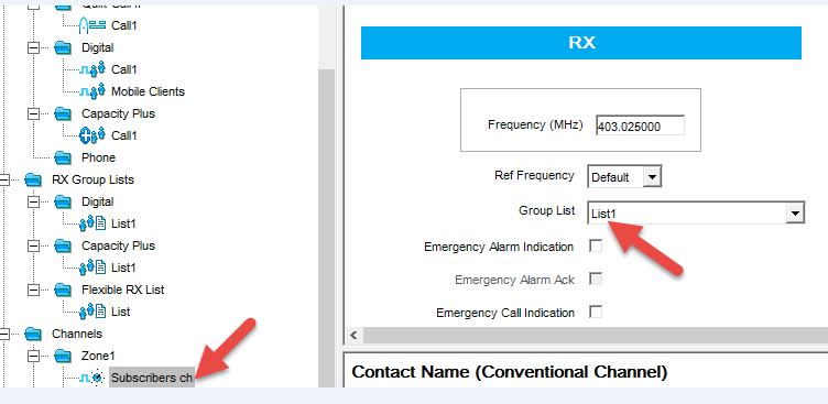 Add the Mobile Client group contact to the RX group