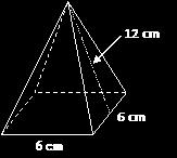 6. Calculate the surface area of the following square pyramid.