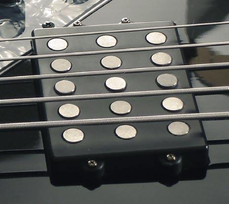 We custom designed and built the ESA-COIL Frudua noiseless pickup which we placed along the scale of the