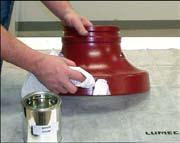 using the sandpaper or abrasive wheel. Remove all oxidation and corrosion. Apply solvent to surface area to be painted.