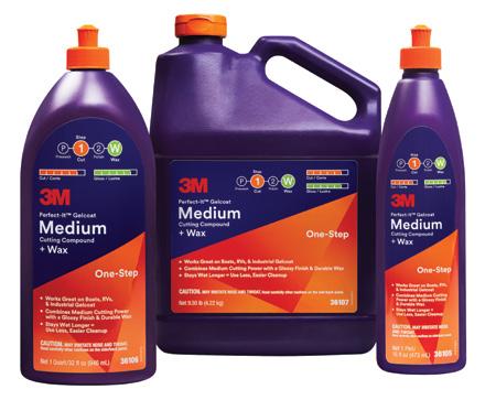 3M Perfect-It Gelcoat Medium Cutting Compound + Wax (One-) 3M Perfect-It Gelcoat Medium Cutting Compound + Wax combines fast cutting power, a high gloss finish, and durable wax protection.