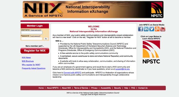 National Interoperability Exchange (NIIX) NIIX A free centralized,
