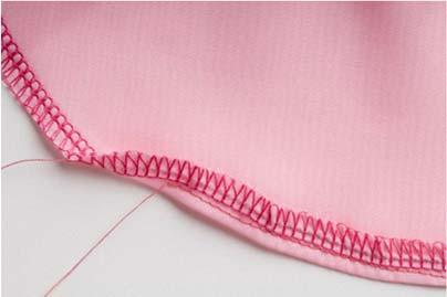 ... Stitches are secured when they are sewn over or crossed with another serged seam.
