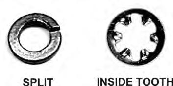 Lock Washers Two types of lock washers are used in the K3 (see Figure 4). It is important that you use only the type specified and put the washers exactly where indicated.