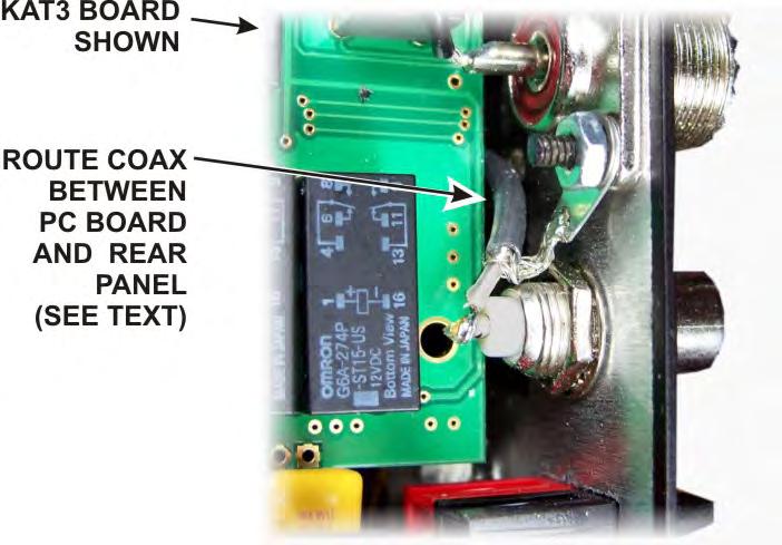 Figure 25. Attaching Serial Number. Position the rear panel on the K3 chassis assembly so that the SO239 connector(s) are at the end nearest the KANT3 or KAT3 board.
