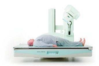 The imaging chain retracts to the head end, and the X-ray tube unit is