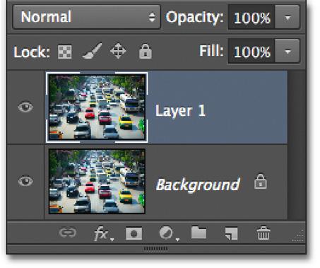 Make a quick copy of your Background layer by pressing Ctrl+J (Win) / Command+J (Mac) on your keyboard.
