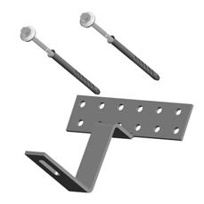 Stainless steel Roof hook 170 concrete Connecting base rails to concrete and pignatte roofs Total height 170 mm Upper part 120 mm 38 mm and ø 9 mm oblong hole Ribbing for a secure connection to the