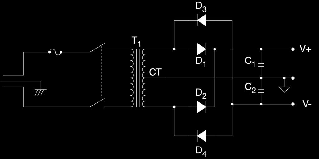 Basic Diode Circuits Combining the two circuits results in a bipolar supply one with a