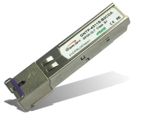 Features GPON SFP OLT Transceiver GNTP-4321S-B2CDA Single Fiber Transceiver with single mode SC receptacle 1490nm continuous-mode transmitter with DFB laser 1310nm burst-mode receiver with APD-TIA