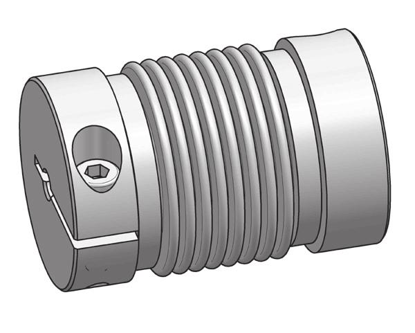 Miniature Metal Bellows Coupling I Series MKM standard series with radial clamping hub technical data: MKM TN max. moment torsional max.