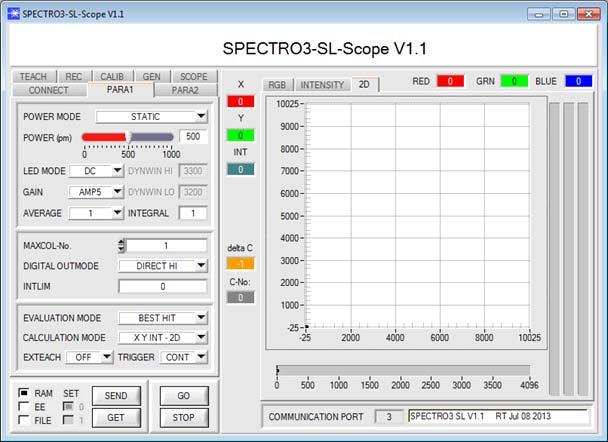 Parameterization Windows user interface: The PC software facilitates the parameterization, the diagnosis, and the adjustment of the sensor system (oscilloscope function).