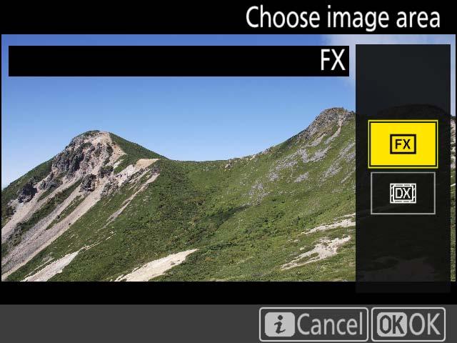 Picture Quality, Continued Image Area Choose the size of the area on the image sensor used to record movies.