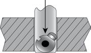 the front of the tool) Step 5: (optional) Travel the tool in back rapid feed below the rear material surface of the hole or burr to reduce