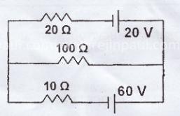 7. (i) For the circuit shown calculate when the current through each of three resistors. (10) (ii) A coil of resistance 5.94Ω and inductance of 0.