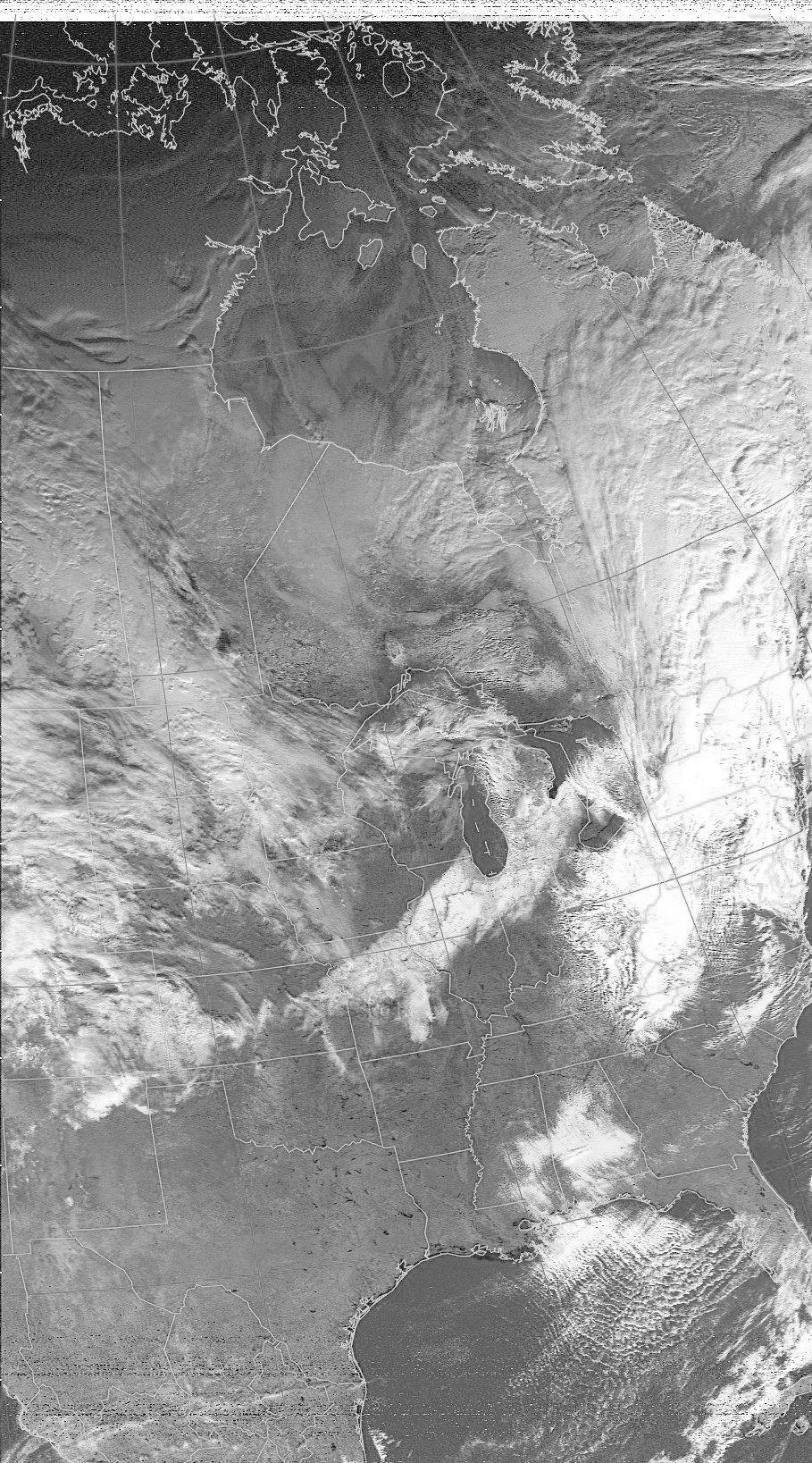Figure 9 (right): This imagery on Thanksgiving shows a band of snow cover over Illinois and Indiana from a passing cold front.