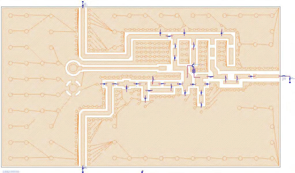 7.2 PCB characterization The VCO EVB layout was characterized by performing a 2D EM simulation with the Momentum RF simulator of Agilent Advanced Design System (ADS 2009).