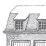 elements and lookouts Moderately pitched gable roof forms (6:12 to 10:12) sometimes punctuated by eyebrow, shed, or gable roof dormers Minimal eave and rake overhangs Covered porches function as