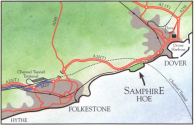 Folkestone & Hythe Birds Site guide: Samphire Hoe Location: Access is via a tunnel through the cliffs, which is located off the A20 between Dover and Folkestone, on the Folkestone-bound side of the