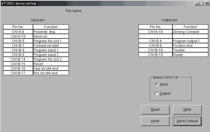 6. MR Configurator (SERVO CONFIGURATION SOFTWARE) (2) Screen explanation (a) DIDO device setting window screen This is the device assignment screen of the servo amplifier displays the pin assignment