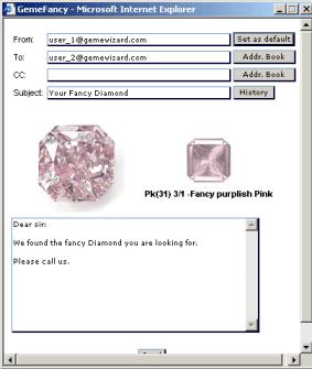 Using the Gememail Once your selection has been made, as explained in the "Using the GemePro in Diamond Mode", you