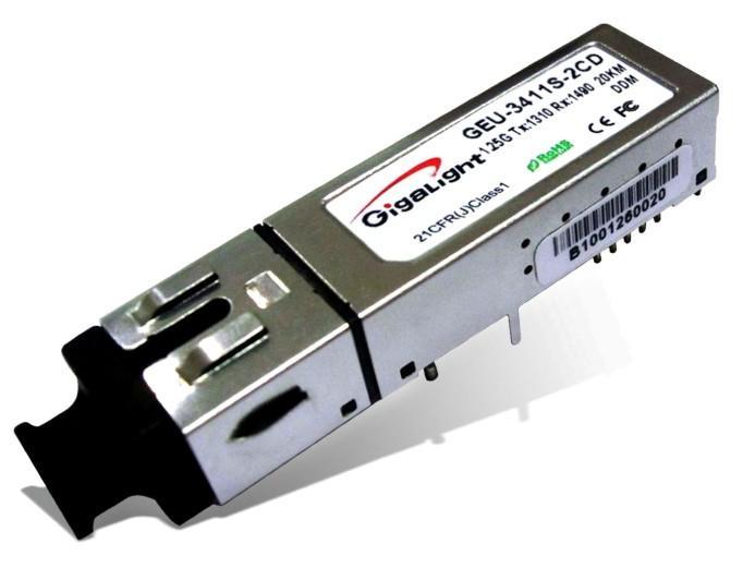 Features GPON ONU SFF 2X10 GNUF-3412S-B2CDA Single fiber Bi-Directional transceiver with SC Receptacle Connector 1310nm burst-mode 1.25Gbps transmitter with DFB LD laser 1490nm continuous-mode 2.