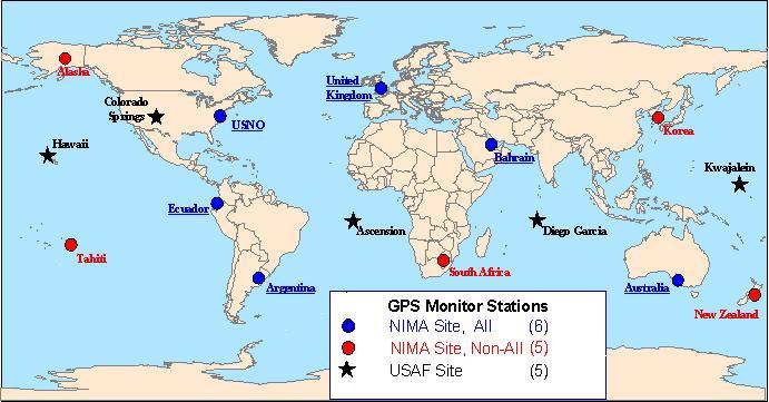 GPS Monitoring Stations Cape Canaveral Original USAF Sites 6 NGA sites