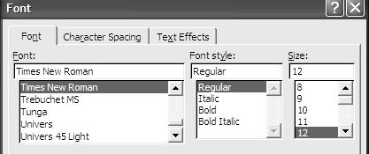 Bara de instrumente Formatare (Formatting) conţine butoane şi liste derulante care permit selectarea unui font, a unei dimensiuni a fontului, a unor efecte (scris aldin, cursiv sau subliniat), dar şi