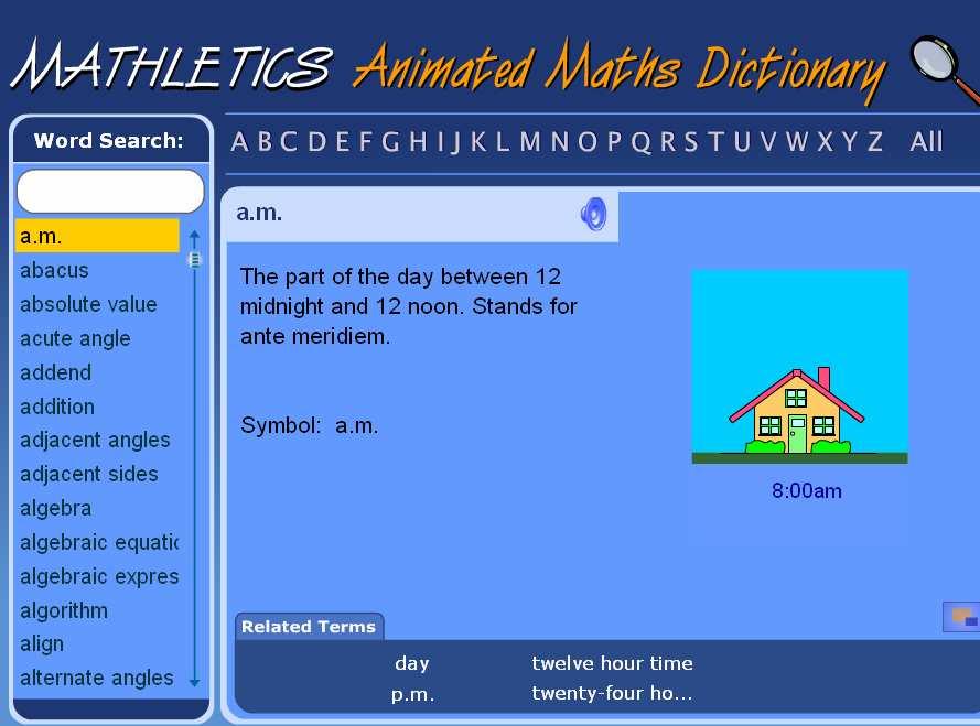 13 Use the maths dictionary to see animated examples of the term in a maths