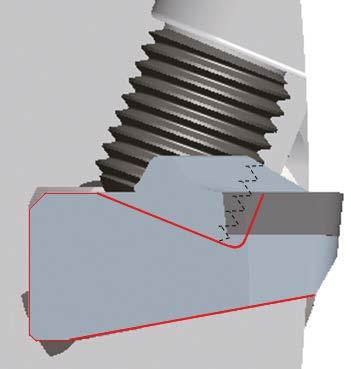 INSERTS The cutting edge angle is effective at reducing the thickness of