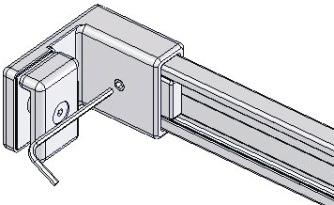 outer clamp using M5 screw through notch in side panel glass - see inside view detail.