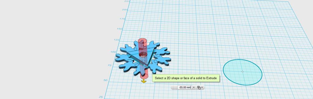 Select Construct Extrude and click on the top face of the cylinder and push it through the