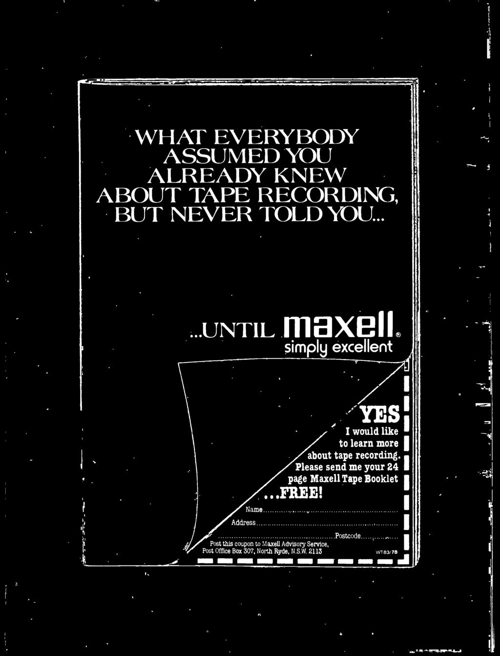 Please send me your 24 page Maxell Tape Booklet '...FREE!