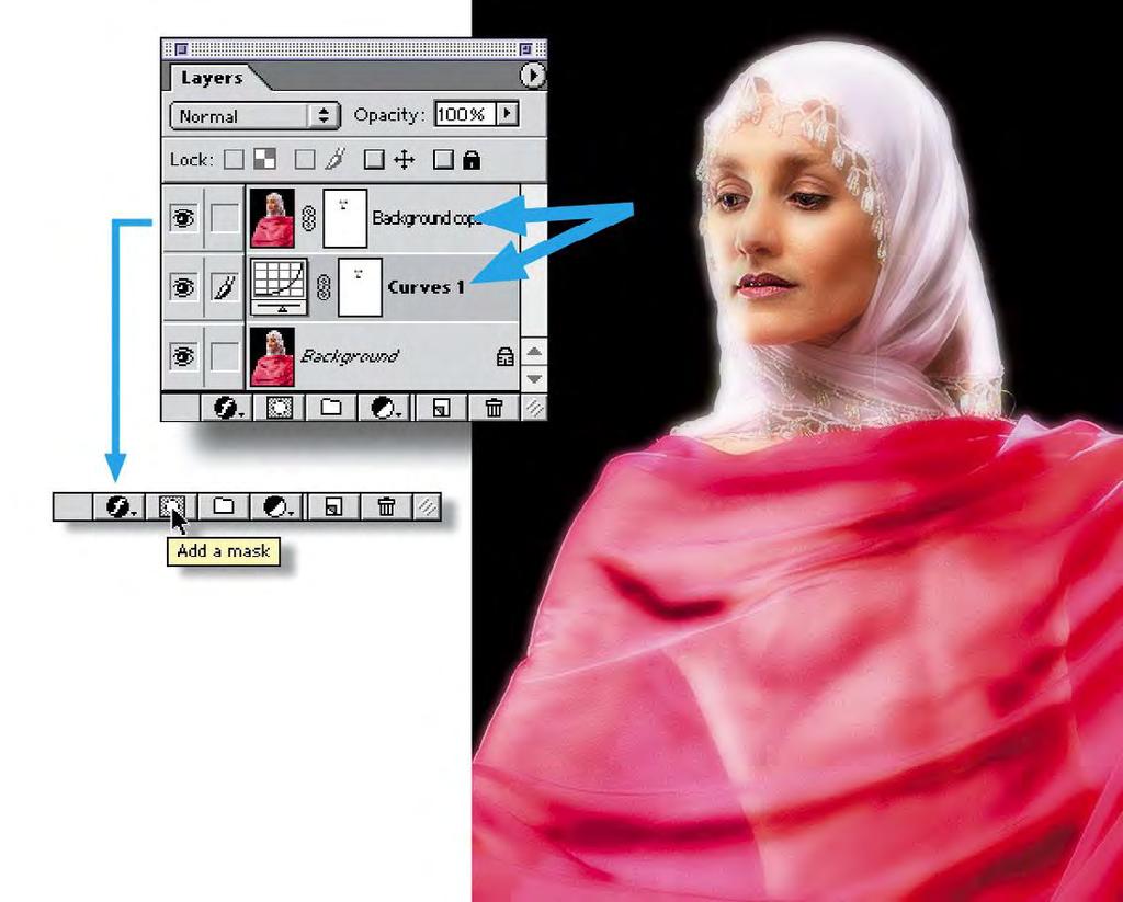 Selective Sharpen First, letʼs hide our Curves adjustment layer by clicking on the eye icon in the Layers palette.