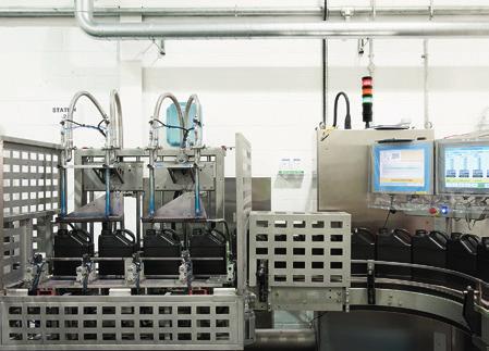 Automated filling and packing To deal with high production volumes the filling and packing process is semiautomatic.