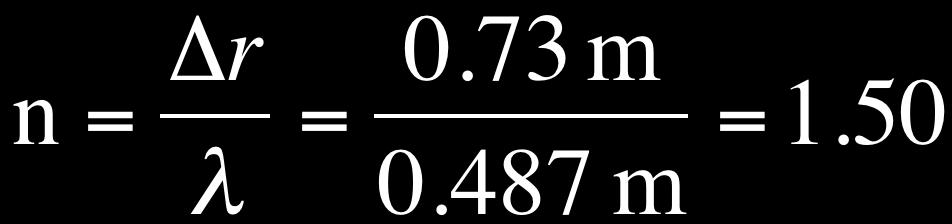 Comparing this to the path length difference gives: <- Rounding to