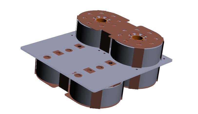 Optimized prototype design (1) Optimized single phase capacitor/bus prototype developed through