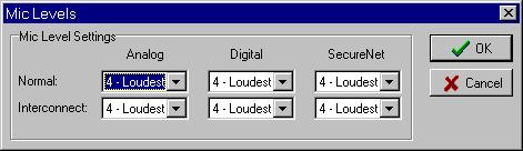 GLOBAL SCREEN PARAMETERS panel on-off/volume control. Any side option button can be programmed for this function (in addition to its normal function).