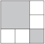 8 The diagram is made of squares. What fraction of the diagram is shaded?