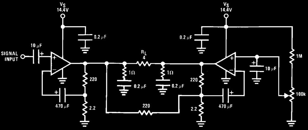 Typical Applications (Continued) 16W Bridge Amplifier