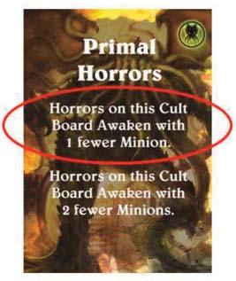 If a Cult board has two Power cards and one is destroyed, go back to the top effect. Cult Powers are considered to be on the Cult Board for purposes of card effects.