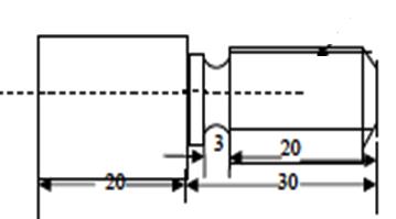 Exp 03: To make a pin as given profile from a φ20 mm mild steel rod in a lathe.