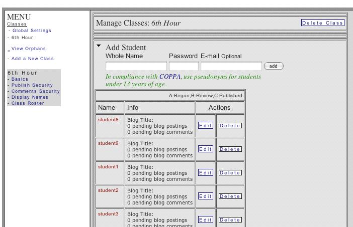 Display Names Control Panel This control panel determines how student s names are displayed.