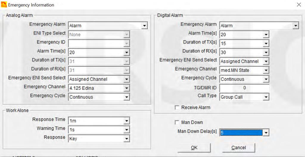 OTHER SET-UP OPTIONS ALARM SETTING Analog and Digital alarm settings can be programmed via