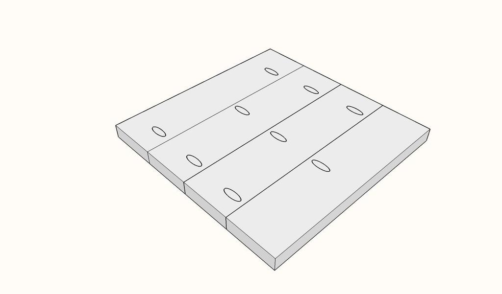 STEP 4: Drill 1 ½ pocket holes into the 2x6 boards for the top, following the diagram above.