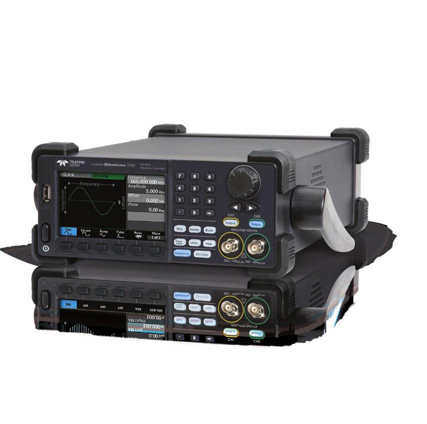 A variety of modulation schemes, intuitive waveform editing software and remote control capabilities, enable versatile waveform generation of waveforms up to 160 MHz.