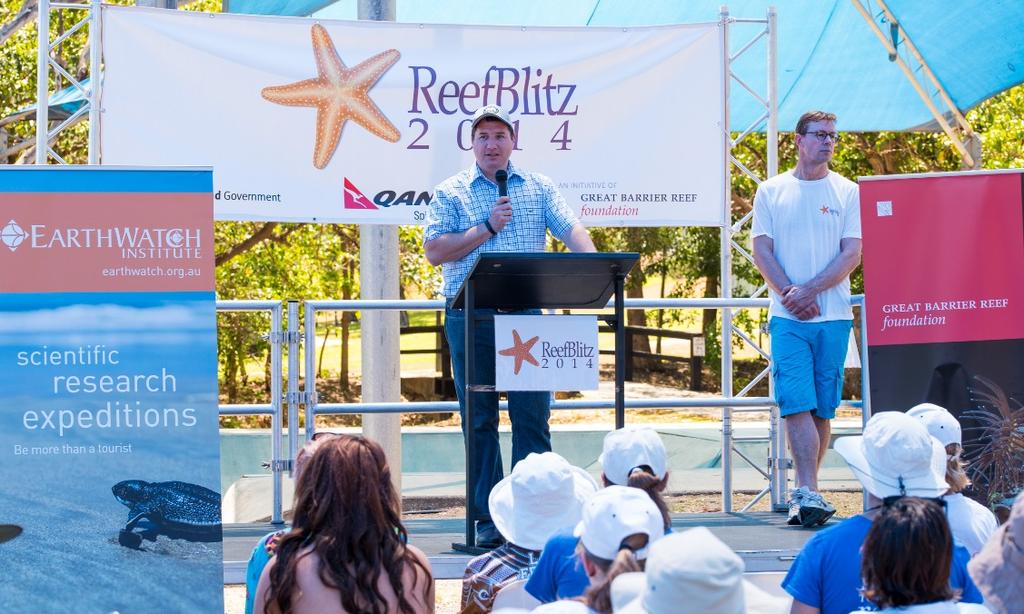 Figure 6: Official launch event of ReefBlitz, with Hon. Andrew Powell 1.