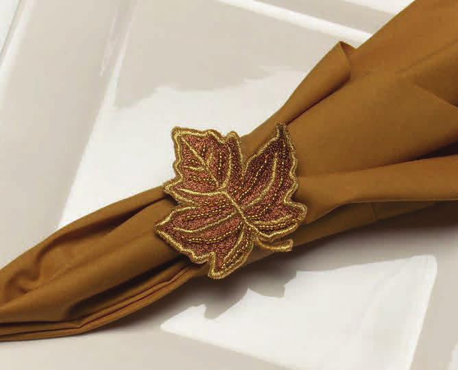 Leaf Napkin Ring Dress your holiday table in style with this glitzy maple leaf napkin ring.